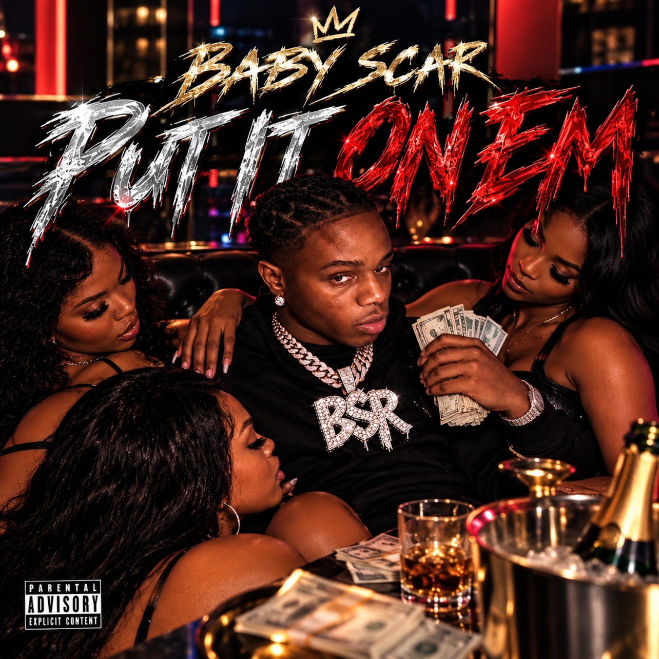 Official cover art for BABYSCAR's single “PUT IT ON EM”